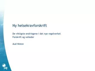 n y helsekravforskrift