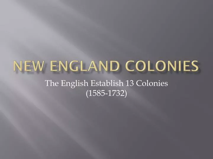 new england colonies