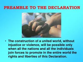 PREAMBLE TO THE DECLARATION