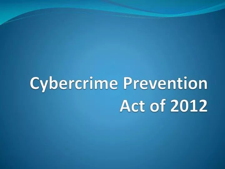 cybercrime prevention act of 2012
