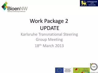 Work Package 2 UPDATE