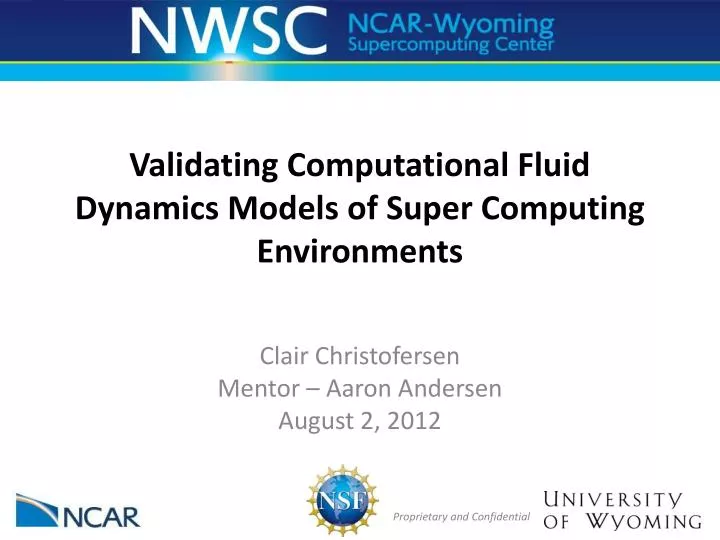 validating computational fluid dynamics models of super computing environments