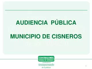 AUDIENCIA PÚBLICA MUNICIPIO DE CISNEROS