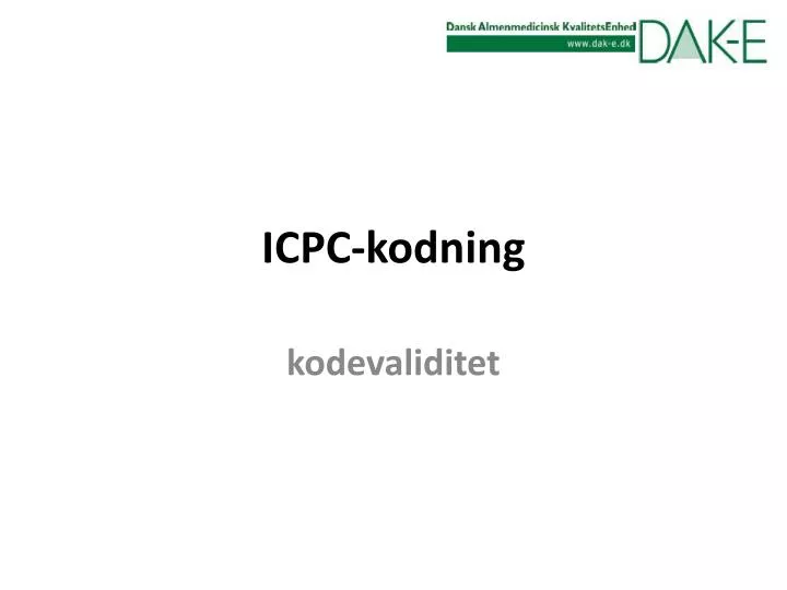 icpc kodning