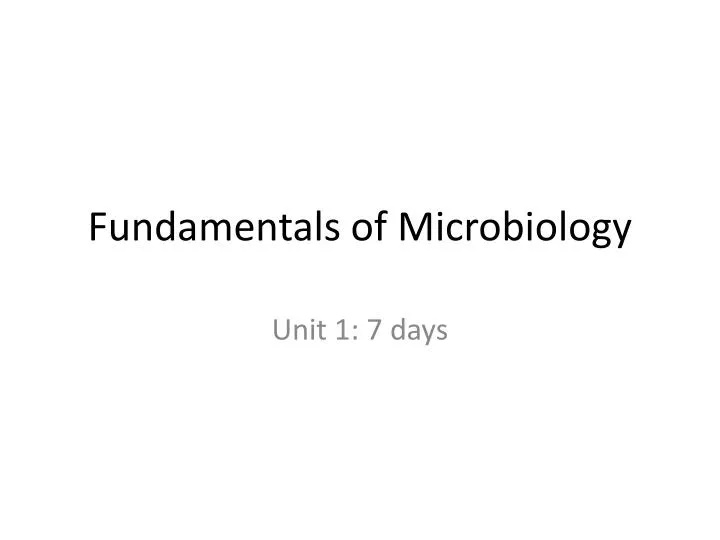 fundamentals of microbiology
