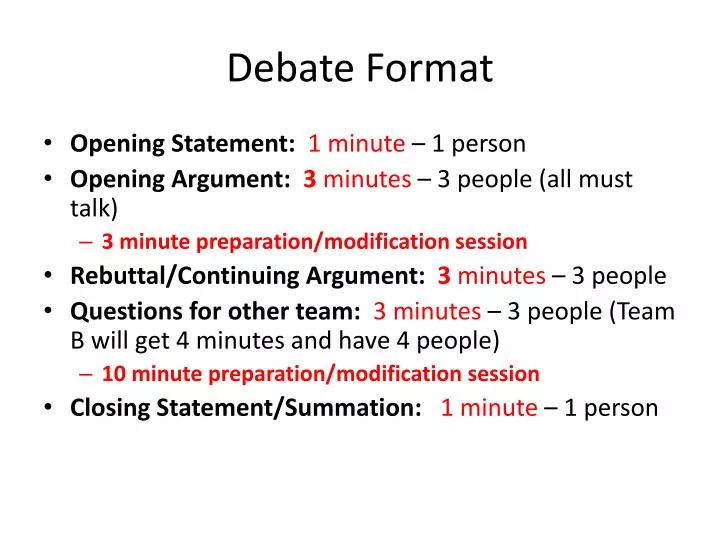 debate format