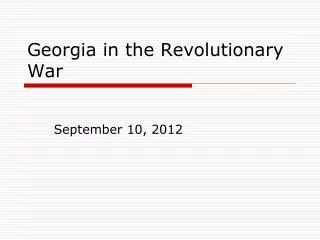 Georgia in the Revolutionary War