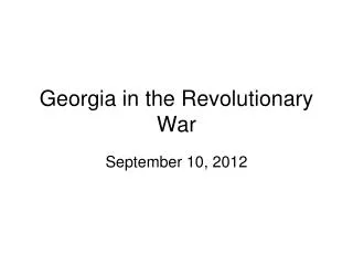 Georgia in the Revolutionary War