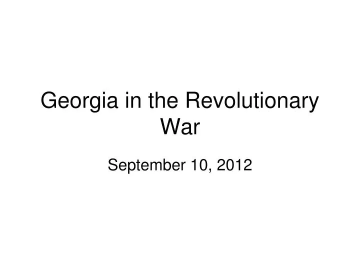 georgia in the revolutionary war