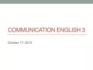 communication english 3