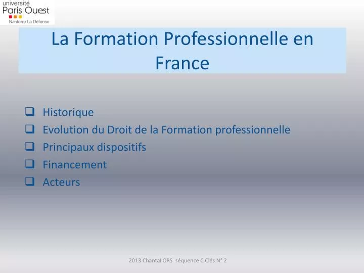 la formation professionnelle en france