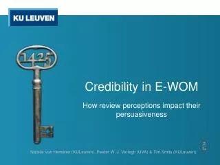 Credibility in E-WOM