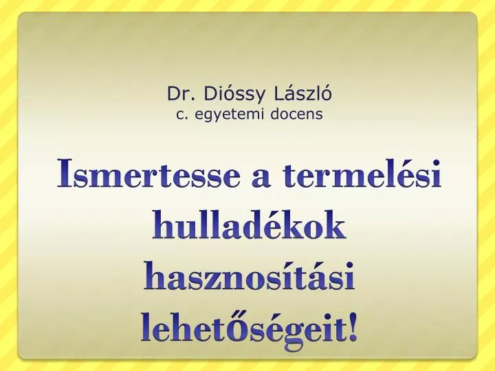 dr di ssy l szl c egyetemi docens