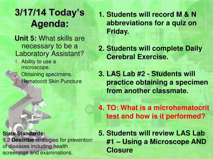 3 17 14 today s agenda