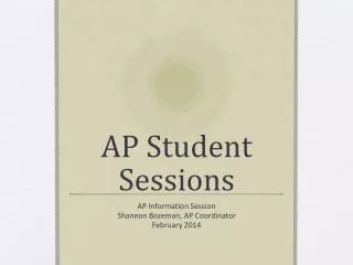 AP Student Sessions