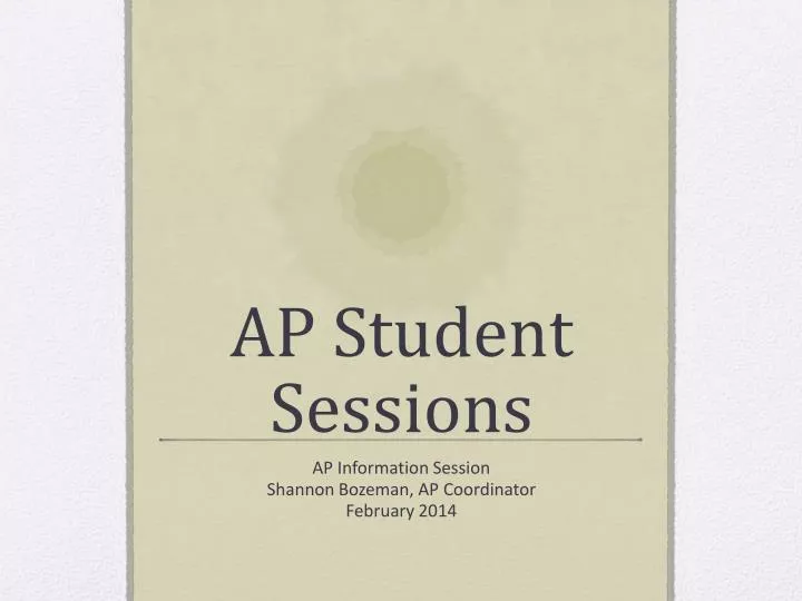 ap student sessions