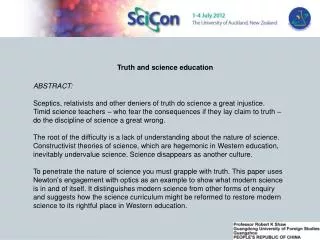 Truth and science education ABSTRACT :