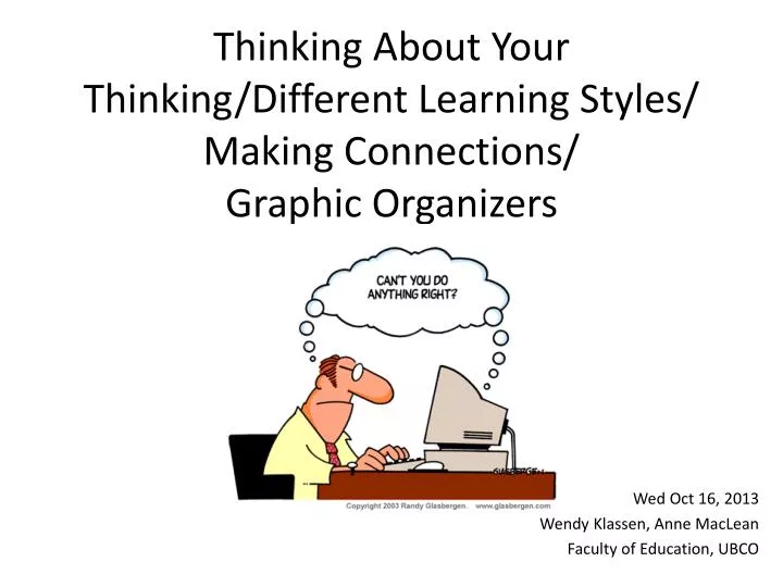 thinking about your thinking different learning styles making connections graphic organizers