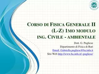 corso di fisica generale ii l z 1mo modulo ing civile ambientale