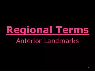 Regional Terms