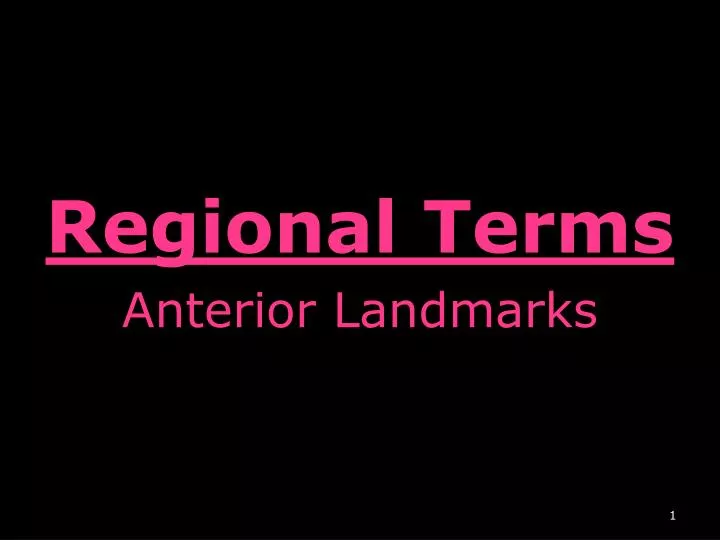 regional terms