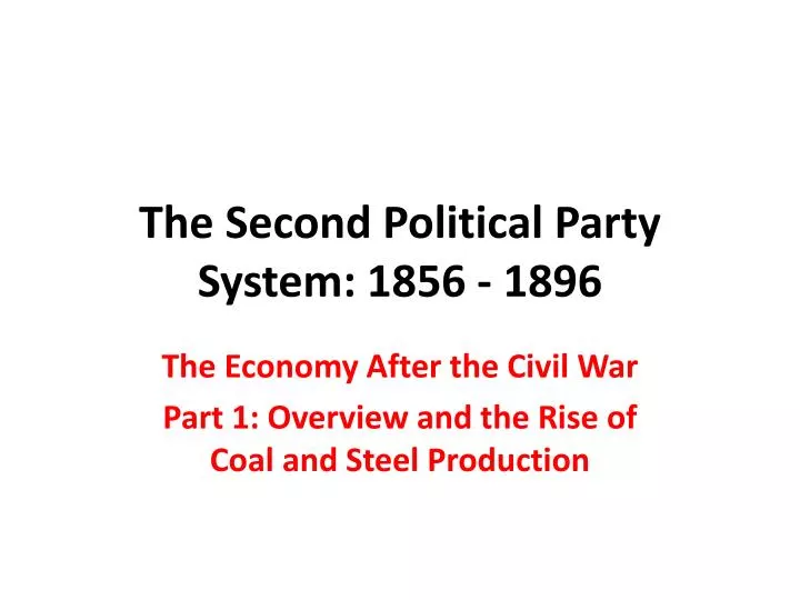 the second political party system 1856 1896