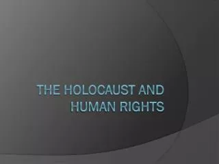 The HOLOCAUst and Human Rights
