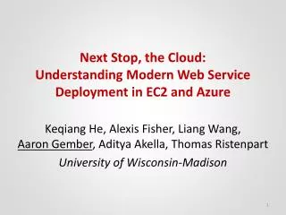 Next Stop, the Cloud: Understanding Modern Web Service Deployment in EC2 and Azure