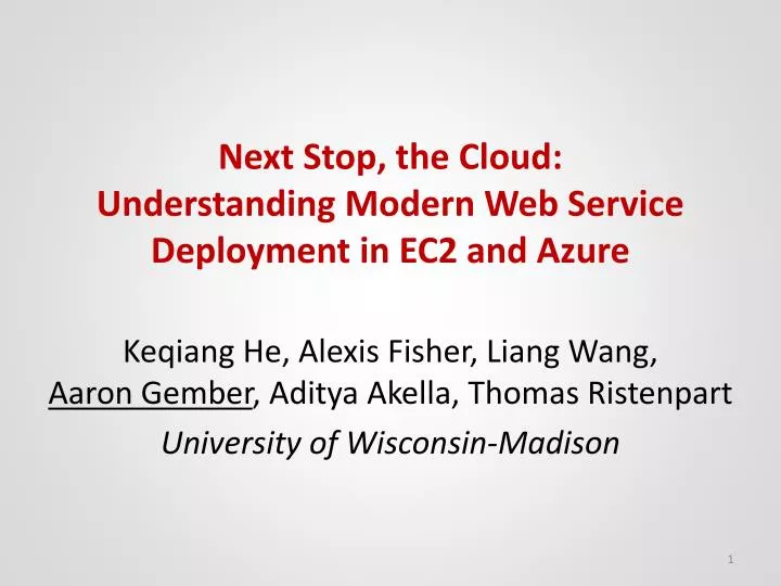 next stop the cloud understanding modern web service deployment in ec2 and azure
