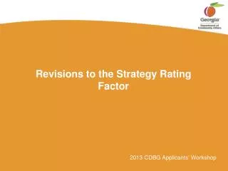 Revisions to the Strategy Rating Factor
