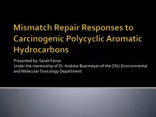 Mismatch Repair Responses to Carcinogenic Polycyclic Aromatic Hydrocarbons