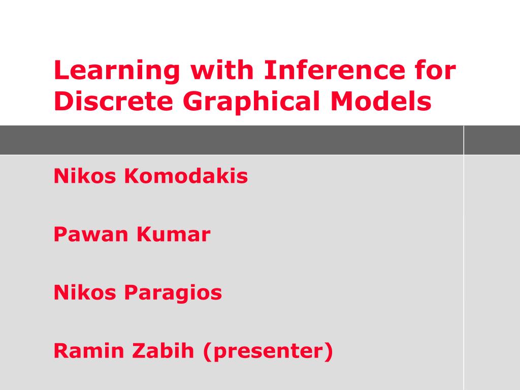 PPT - Learning with Inference for Discrete Graphical Models PowerPoint ...
