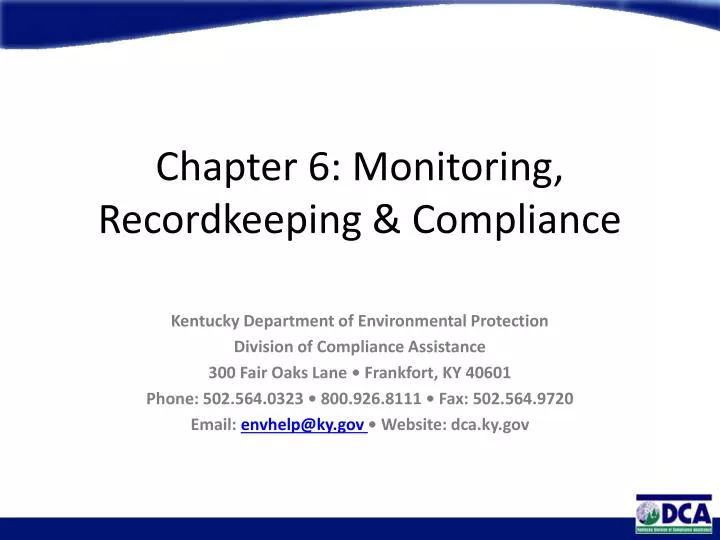 chapter 6 monitoring recordkeeping compliance