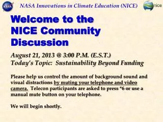 NASA Innovations in Climate Education (NICE)