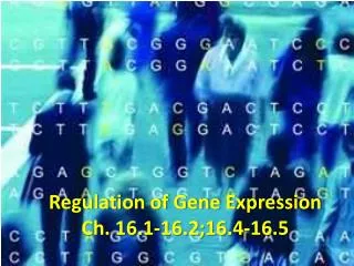 Regulation of Gene Expression Ch. 16.1-16.2;16.4-16.5