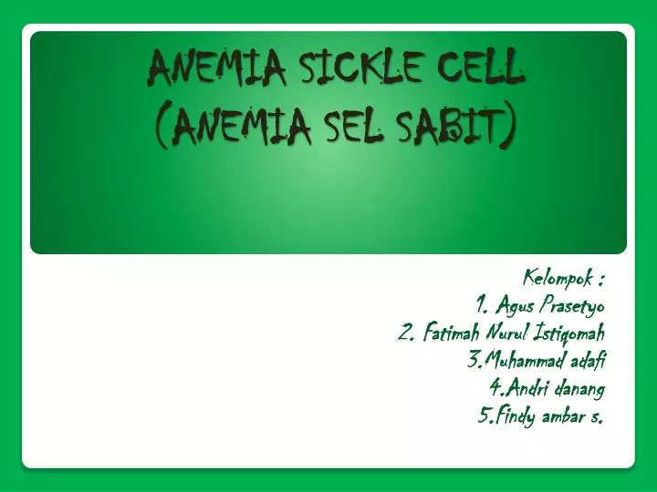 anemia sickle cell anemia sel sabit