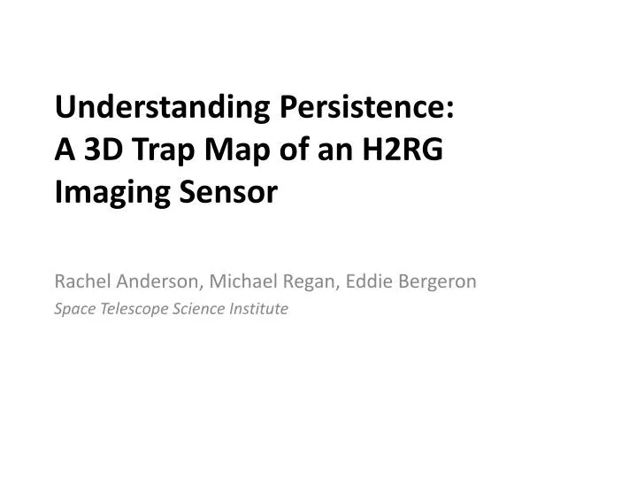 understanding persistence a 3d trap map of an h2rg imaging sensor