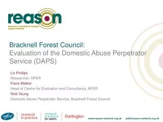 Bracknell Forest Council: Evaluation of the Domestic Abuse Perpetrator Service (DAPS)