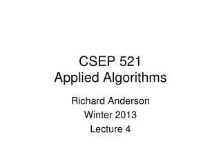 CSEP 521 Applied Algorithms