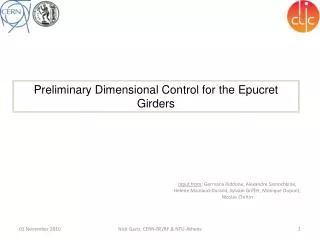 Preliminary Dimensional Control for the Epucret Girders