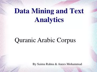 Data Mining and Text Analytics