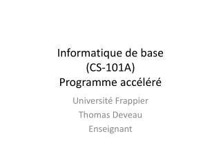 informatique de base cs 101a programme acc l r