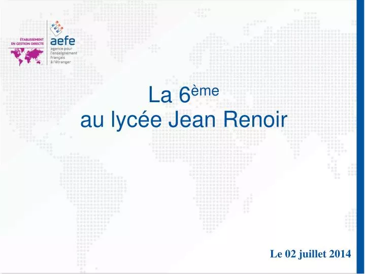 la 6 me au lyc e jean renoir