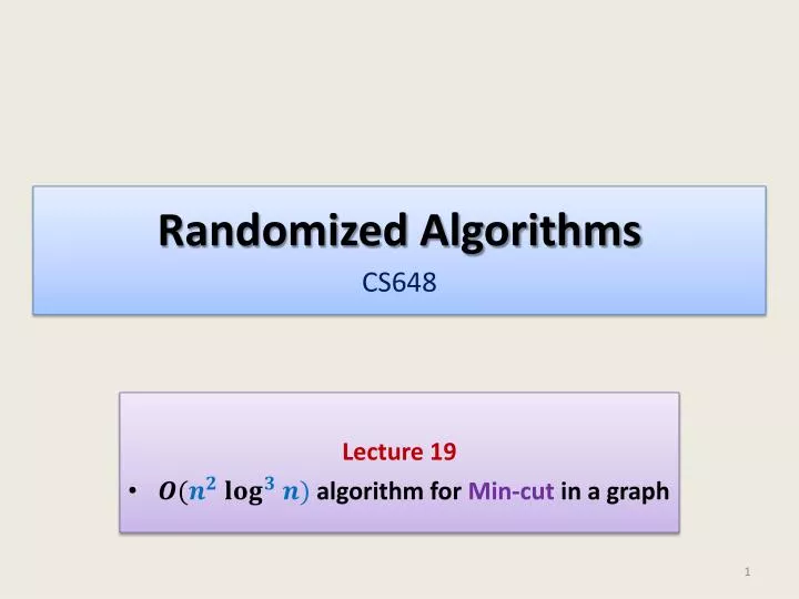 randomized algorithms cs648