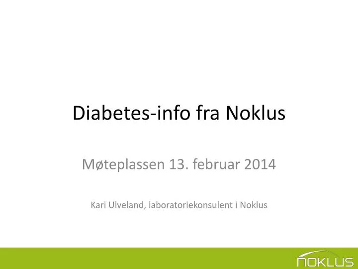 diabetes info fra noklus
