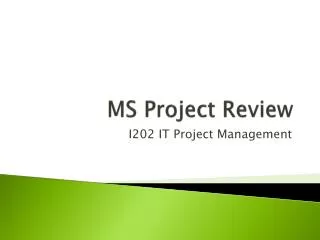 MS Project Review