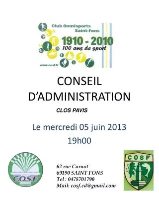 conseil d administration