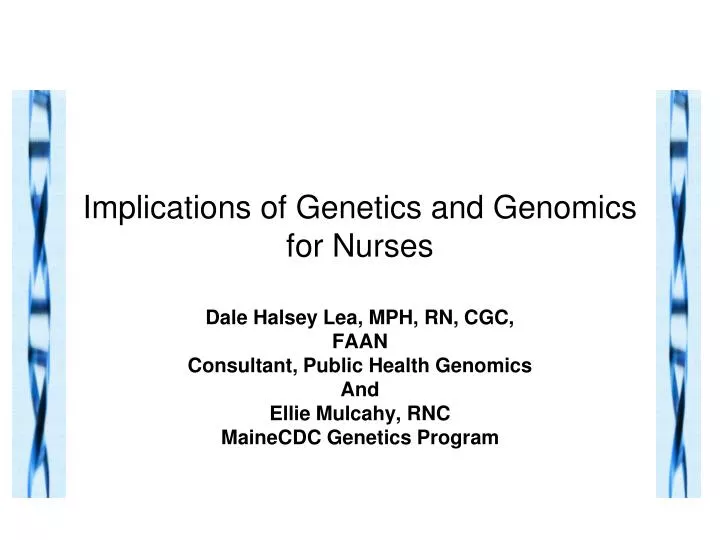 implications of genetics and genomics for nurses