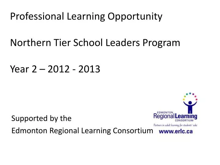 professional learning opportunity northern tier school leaders program year 2 2012 2013