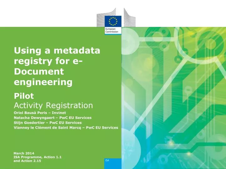 using a metadata registry for e document engineering